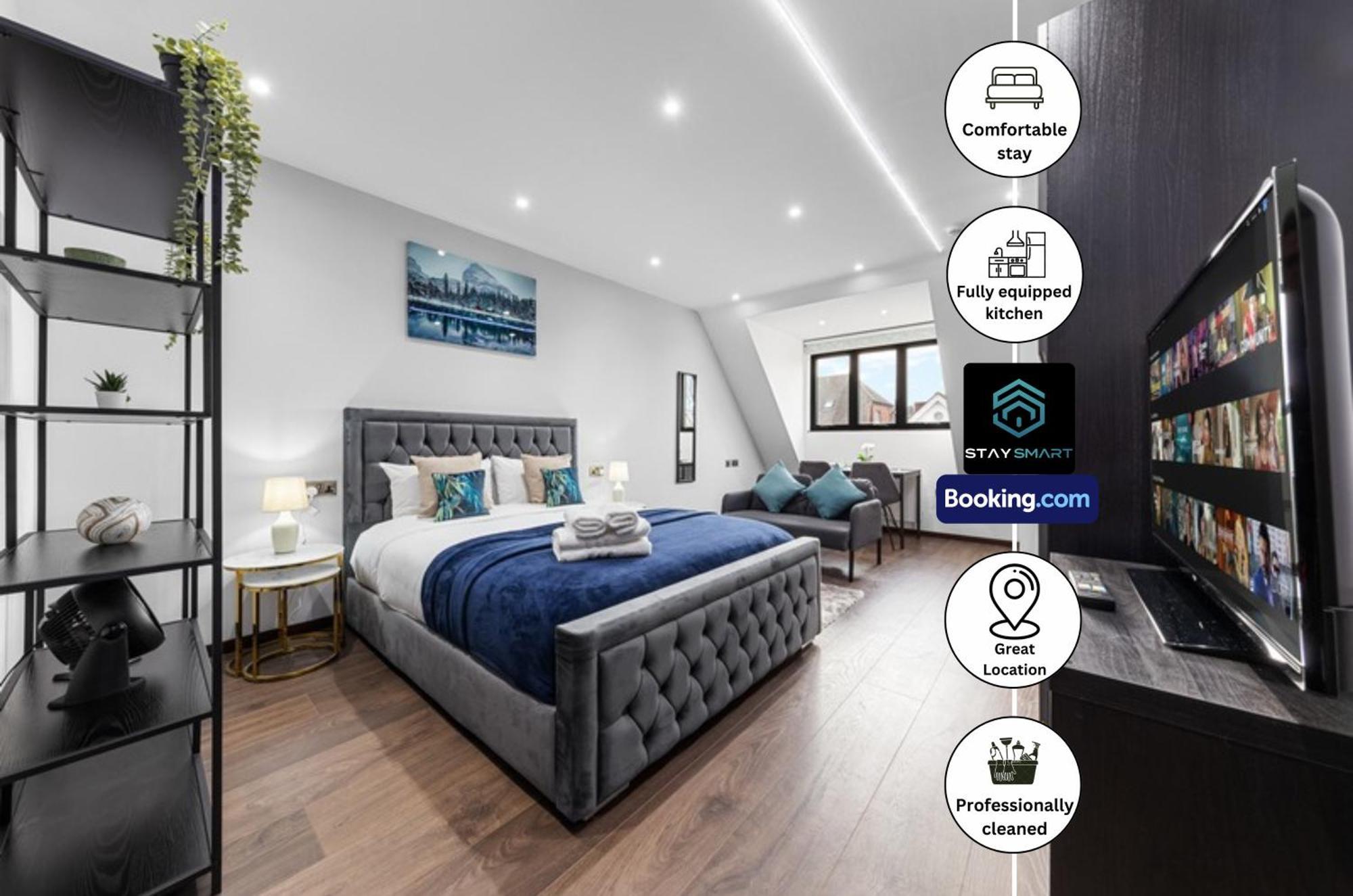 Stylish Studio Apt By Stay Smart Short Lets & Serviced Accommodation Woodstock With Free Wifi Londyn Zewnętrze zdjęcie