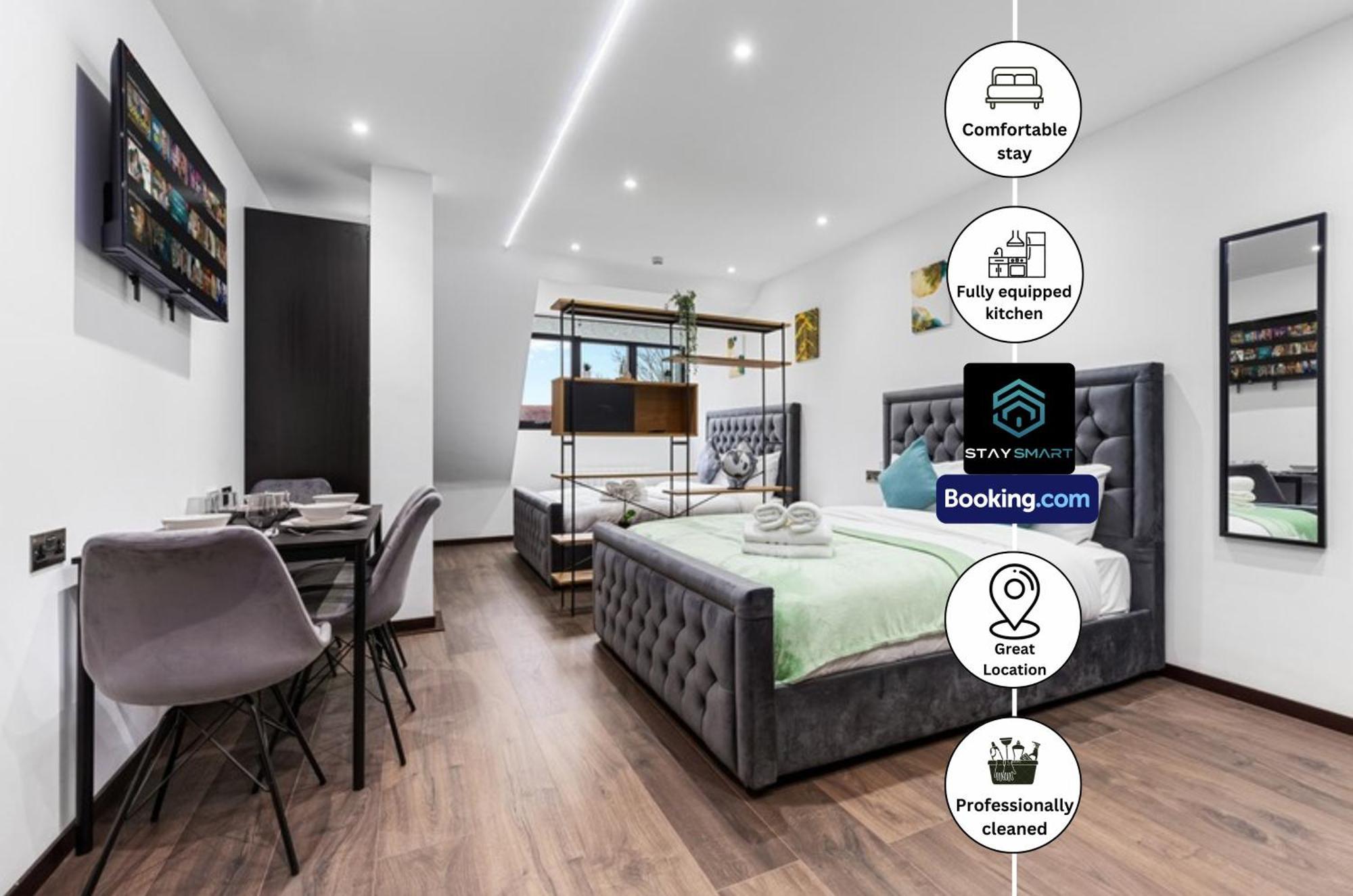 Stylish Studio Apt By Stay Smart Short Lets & Serviced Accommodation Woodstock With Free Wifi Londyn Zewnętrze zdjęcie