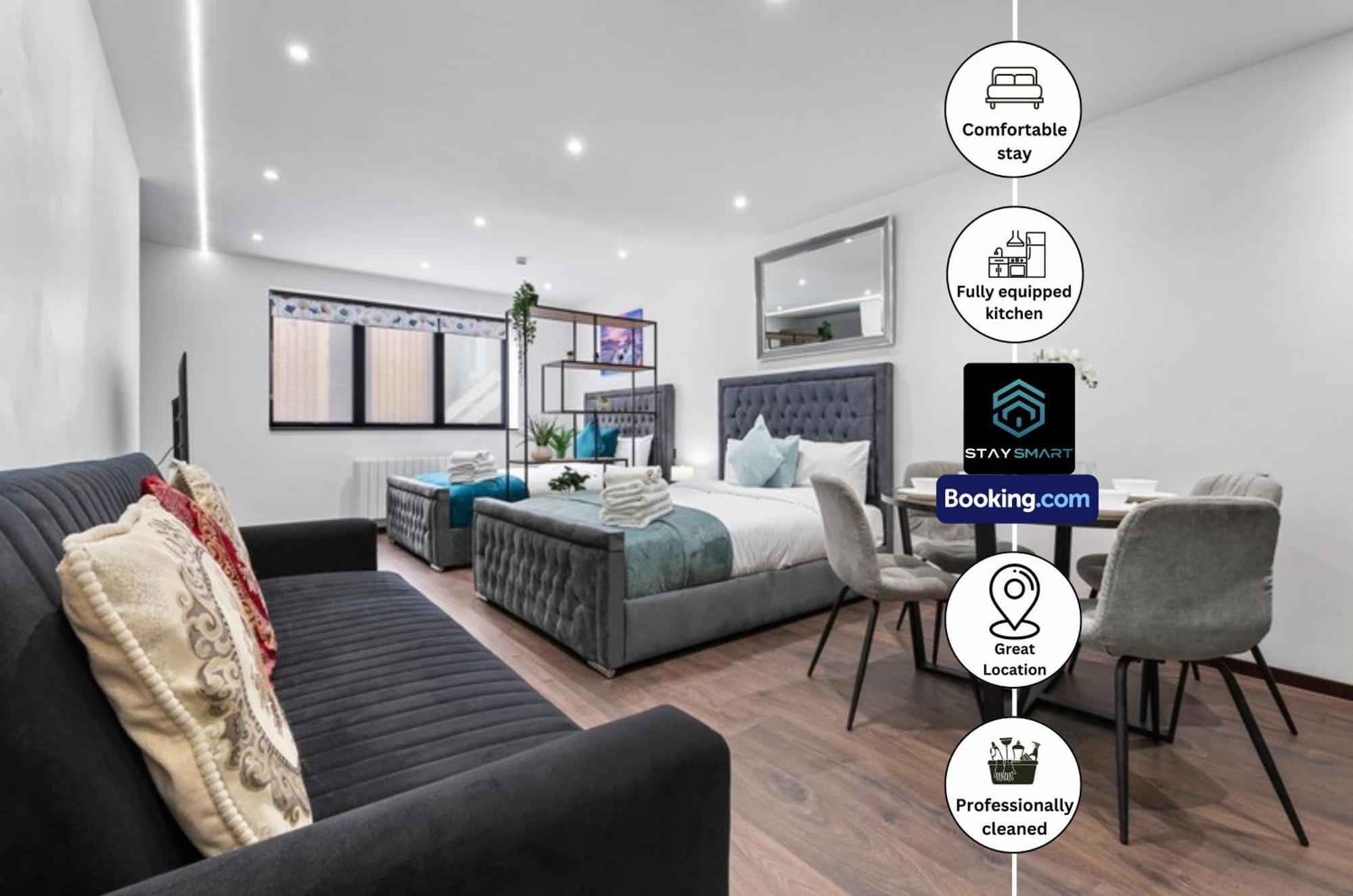 Stylish Studio Apt By Stay Smart Short Lets & Serviced Accommodation Woodstock With Free Wifi Londyn Zewnętrze zdjęcie