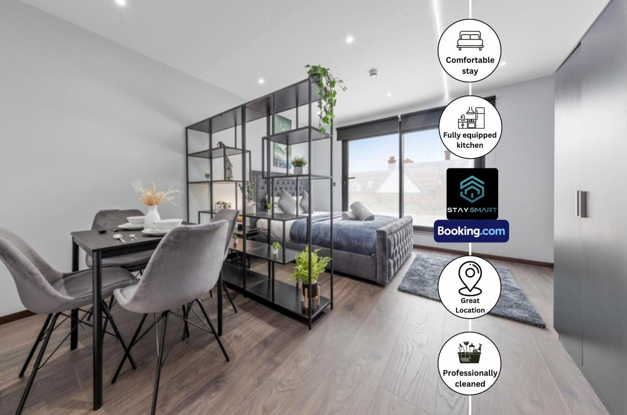 Stylish Studio Apt By Stay Smart Short Lets & Serviced Accommodation Woodstock With Free Wifi Londyn Zewnętrze zdjęcie